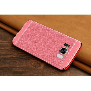 Силиконовый матовый непрозрачный чехол с текстурным покрытием Кожа для Samsung Galaxy S8 Розовый