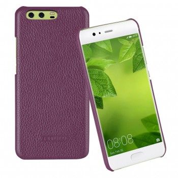 Кожаный чехол накладка (премиум нат. кожа) для Huawei P10  Фиолетовый