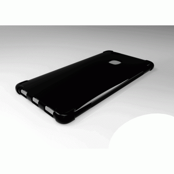 Силиконовый матовый полупрозрачный чехол с усиленными углами для Huawei Honor Note 8  Черный