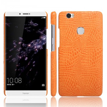 Чехол задняя накладка для Huawei Honor Note 8 с текстурой кожи крокодила Оранжевый