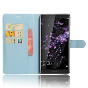 Чехол портмоне подставка для Huawei Honor Note 8 с магнитной защелкой и отделениями для карт Синий