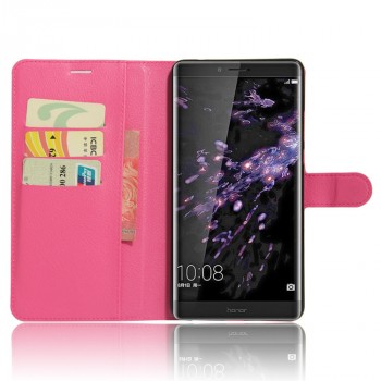 Чехол портмоне подставка для Huawei Honor Note 8 с магнитной защелкой и отделениями для карт Пурпурный