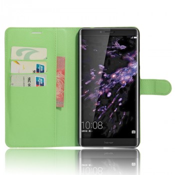Чехол портмоне подставка для Huawei Honor Note 8 с магнитной защелкой и отделениями для карт Зеленый