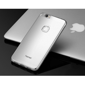 Силиконовый глянцевый полупрозрачный чехол для Huawei Honor Note 8  Белый