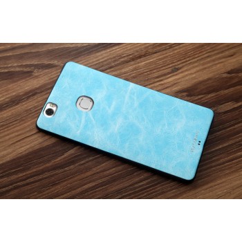 Силиконовый чехол накладка для Huawei Honor Note 8 с текстурой кожи Голубой