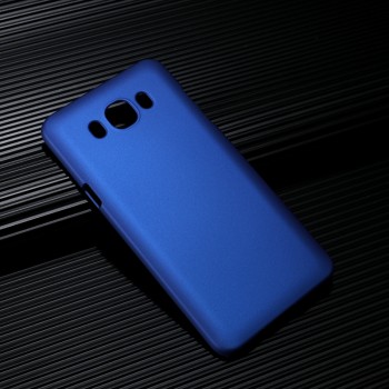 Пластиковый непрозрачный матовый чехол для Samsung Galaxy J7 (2016) Синий