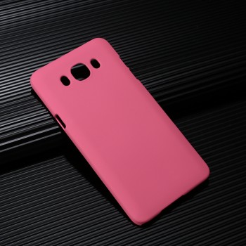Пластиковый непрозрачный матовый чехол для Samsung Galaxy J7 (2016) Розовый