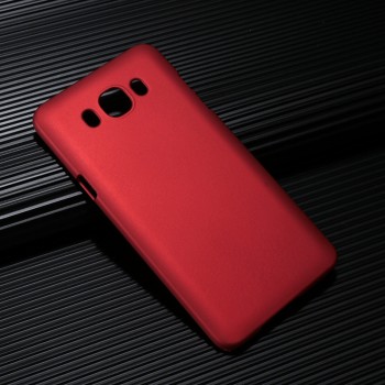 Пластиковый непрозрачный матовый чехол для Samsung Galaxy J7 (2016) Красный