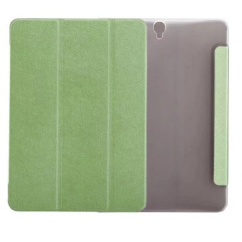 Сегментарный чехол книжка подставка на транспарентной поликарбонатной основе для Samsung Galaxy Tab S3  Зеленый