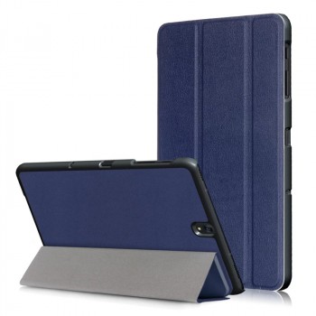 Сегментарный чехол книжка подставка на непрозрачной поликарбонатной основе для Samsung Galaxy Tab S3  Синий