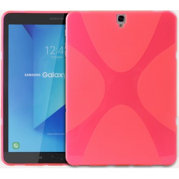 Силиконовый матовый полупрозрачный чехол с нескользящими гранями и дизайнерской текстурой X для Samsung Galaxy Tab S3  Пурпурный