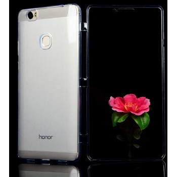 Двухкомпонентный силиконовый глянцевый транспарентный чехол горизонтальная книжка с акриловой полноразмерной транспарентной смарт крышкой для Huawei Honor Note 8  Белый