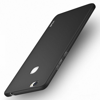 Пластиковый непрозрачный матовый чехол с допзащитой торцов для Huawei Honor Note 8 Черный