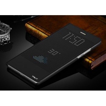 Точечный чехол смарт флип с функциями оповещения для Huawei Honor Note 8 Черный