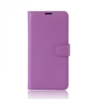 Чехол портмоне подставка для Lenovo K6 Note с магнитной защелкой и отделениями для карт Фиолетовый