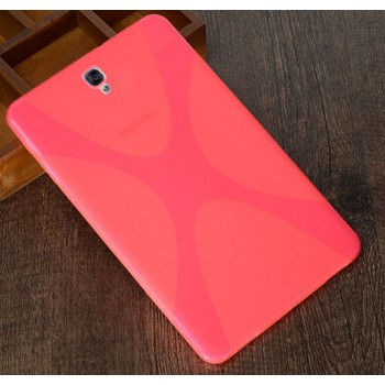 Силиконовый матовый полупрозрачный чехол с дизайнерской текстурой X для Samsung Galaxy Tab S3  Розовый