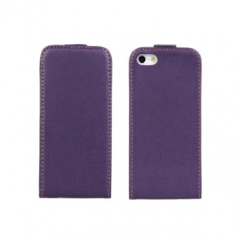 Чехол вертикальная книжка на пластиковой основе на магнитной защелке для Iphone 5/5s/SE Фиолетовый