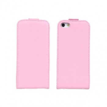 Чехол вертикальная книжка на пластиковой основе на магнитной защелке для Iphone 5/5s/SE Розовый