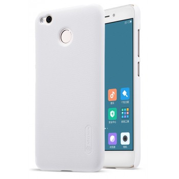 Пластиковый непрозрачный матовый нескользящий премиум чехол с повышенной шероховатостью для Xiaomi RedMi 4X  Белый