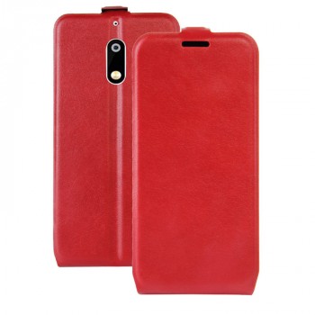 Чехол вертикальная книжка на силиконовой основе с отсеком для карт на магнитной защелке для Nokia 6 Красный