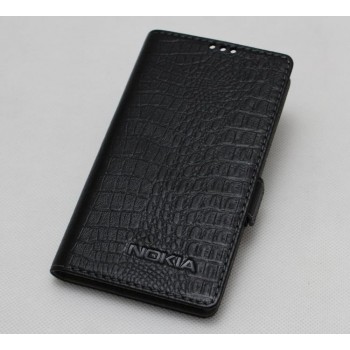 Кожаный чехол горизонтальная книжка текстура Крокодил с крепежной застежкой для Nokia 6 