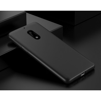 Силиконовый матовый непрозрачный чехол для Nokia 6 Черный
