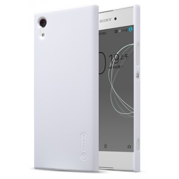 Пластиковый непрозрачный матовый нескользящий премиум чехол для Sony Xperia XA1 Белый
