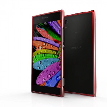 Металлический прямоугольный бампер сборного типа на винтах для Sony Xperia XA1  Красный