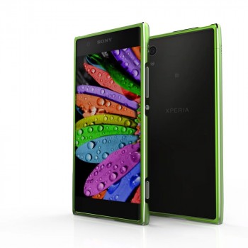 Металлический прямоугольный бампер сборного типа на винтах для Sony Xperia XA1  Зеленый