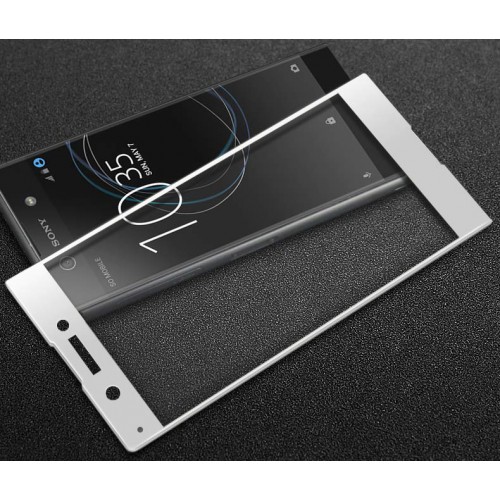 3D полноэкранное ультратонкое износоустойчивое сколостойкое олеофобное защитное стекло для Sony Xperia XA1, цвет Белый