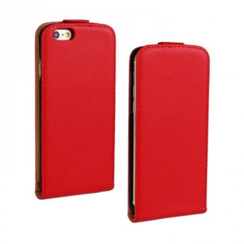 Чехол вертикальная книжка на пластиковой основе на магнитной защелке для Iphone 6/6s Красный
