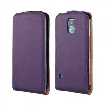 Чехол вертикальная книжка на пластиковой основе на магнитной защелке для Samsung Galaxy S5 (Duos) Фиолетовый