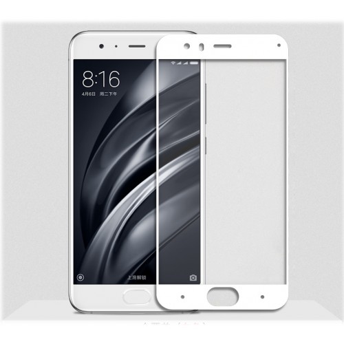 3D полноэкранное ультратонкое износоустойчивое сколостойкое олеофобное защитное стекло для Xiaomi Mi6, цвет Белый