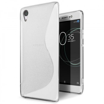 Силиконовый матовый непрозрачный чехол с дизайнерской текстурой S для Sony Xperia XA1 Ultra  Белый