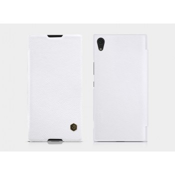 Винтажный чехол горизонтальная книжка на пластиковой основе с отсеком для карт для Sony Xperia XA1 Ultra  Белый