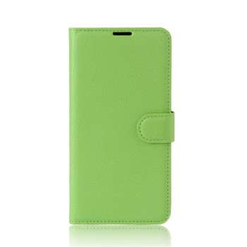 Чехол портмоне подставка на силиконовой основе с отсеком для карт на магнитной защелке для Asus ZenFone Live Зеленый