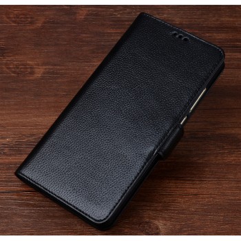 Кожаный чехол портмоне подставка (премиум нат. кожа) с крепежной застежкой для Asus ZenFone 3 Zoom  Черный