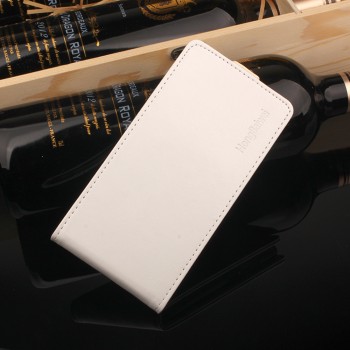 Глянцевый чехол вертикальная книжка на силиконовой основе на магнитной защелке для Meizu M5 Note  Белый