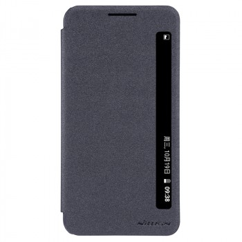 Чехол горизонтальная книжка на пластиковой матовой нескользящей премиум основе с окном вызова для LG X Power  Черный