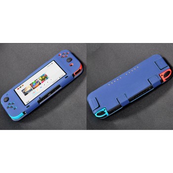 Чехол с рамочной защитой экрана на липучках для Nintendo Switch  Синий