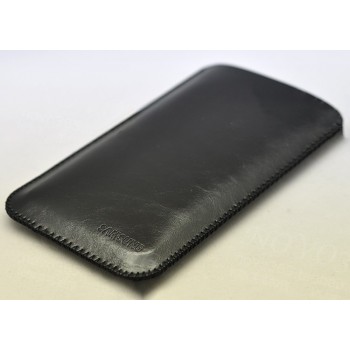 Кожаный вощеный мешок для Samsung Galaxy S8  Черный
