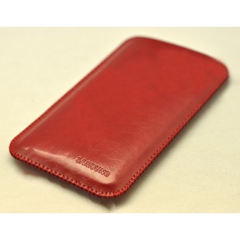 Кожаный вощеный мешок для Samsung Galaxy S8  Красный