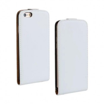 Чехол вертикальная книжка на пластиковой основе на магнитной защелке для Iphone 6 Plus/6s Plus Белый