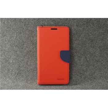 Чехол горизонтальная книжка подставка на силиконовой основе с отсеком для карт на магнитной защелке для LG K10 (2017)  Оранжевый