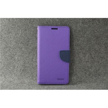 Чехол горизонтальная книжка подставка на силиконовой основе с отсеком для карт на магнитной защелке для LG K10 (2017)  Фиолетовый