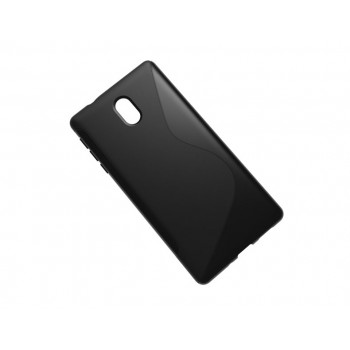 Силиконовый матовый полупрозрачный чехол с дизайнерской текстурой S для Nokia 3  Черный