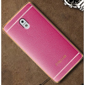 Силиконовый чехол накладка для Nokia 3 с текстурой кожи Розовый