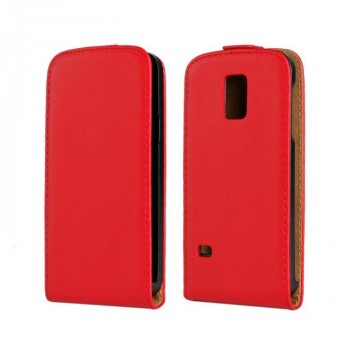 Чехол вертикальная книжка на пластиковой основе на магнитной защелке для Samsung Galaxy S5 Mini Красный