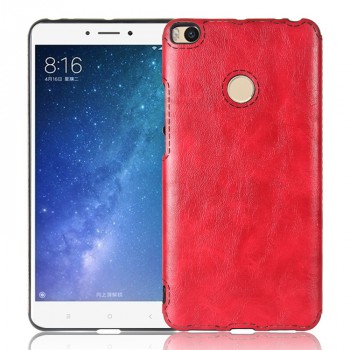 Силиконовый чехол накладка для Xiaomi Mi Max 2 с текстурой кожи Красный