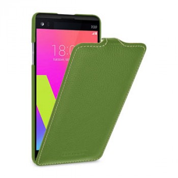 Кожаный чехол вертикальная книжка (премиум нат. кожа) для LG V20 Зеленый